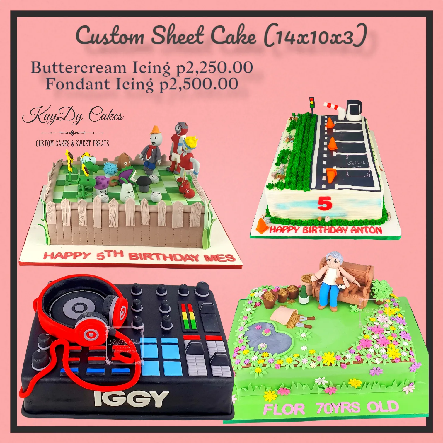 Custom Sheet Cake 14x10x3