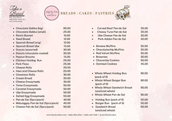 Bread Menu 2