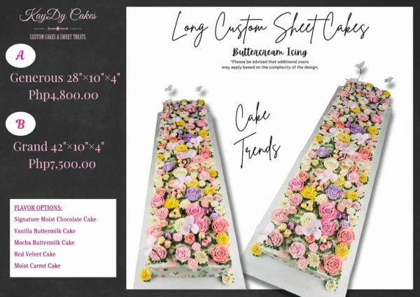 Long Custom Sheet Cakes